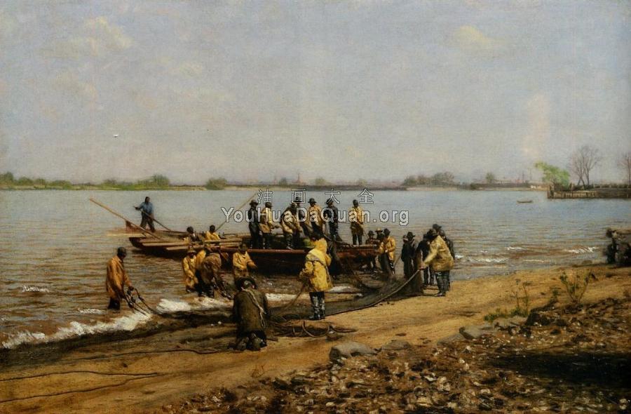 Shad Fishing at Gloucester on the Delaware River - 托马斯·伊肯斯